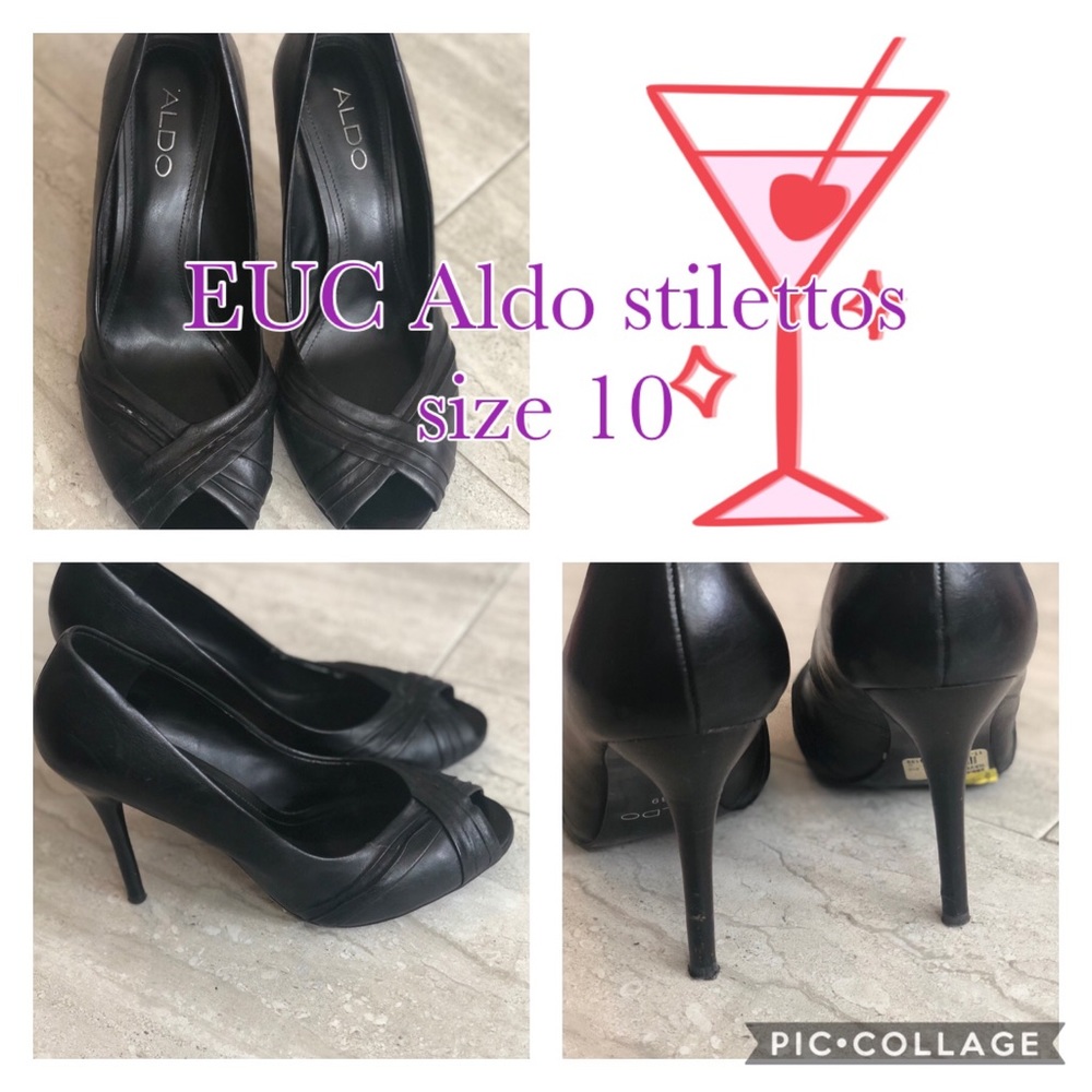 VGUC Black ALDO 4” stilettos size 9-10